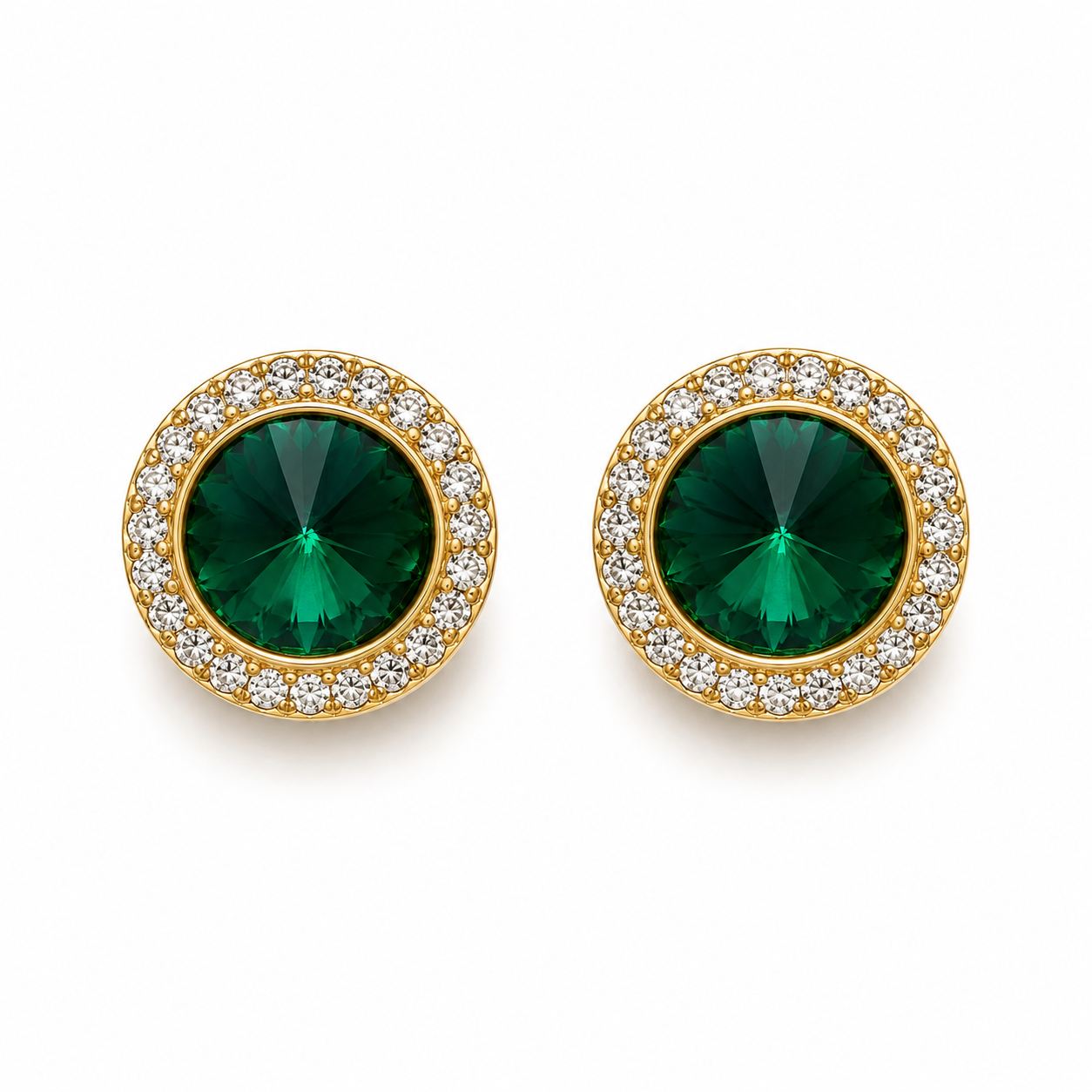 Emerald Crystal Stud Earrings