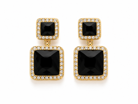 Midnight Crystal Drop Earrings