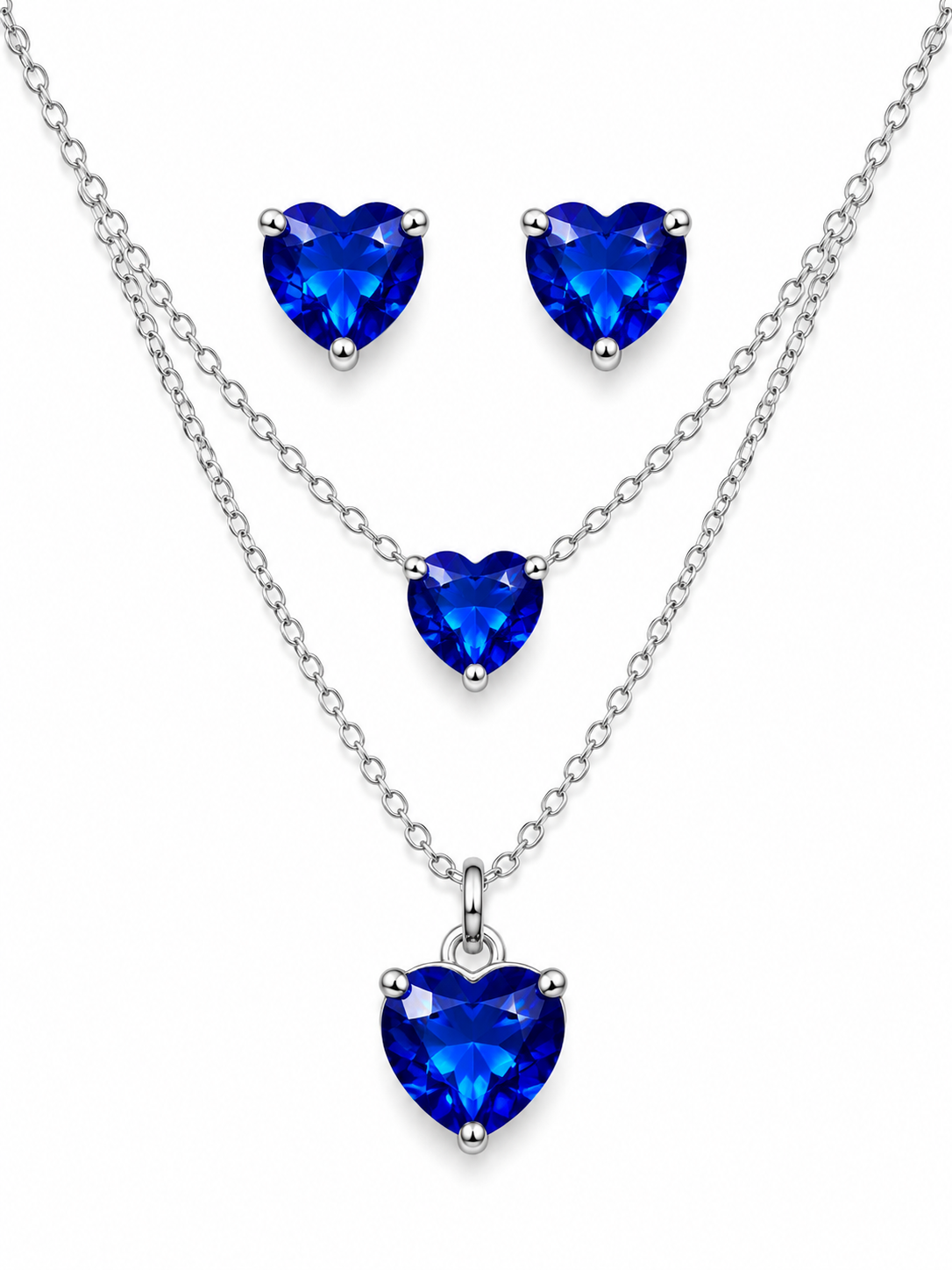 Sapphire Heart Jewelry Set