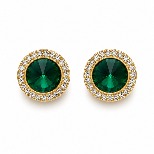 Emerald Crystal Stud Earrings
